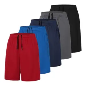 5 Pack Men's Active Quick Dry Fit Shorts - Athletic Running Gym Workout Casual Basketball Shorts with Pockets Bulk