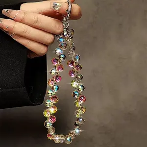 Beaded Phone Chain, Fashionable Short Cellphone Lanyard, Anti-lost Phone Strap for Women & Girls, Mobile Phone Decoration Accessories, Durable Cell Phone Charm, Phone Strap Holder, Phone Accessory, Phone Wrist Strap