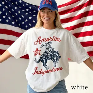 USA 250th Anniversary Independence Day Shirts, America Independence Cowboy Shirt, Patriotic Western Freedom Tee, USA Gift