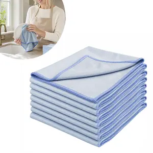 8 Pcs Microfiber Glass Cleaning Cloths - (16 x 16) - Streak Free - Lint Free - Quickly Clean Windows, Windshields, Mirrors, and Stainless Steel