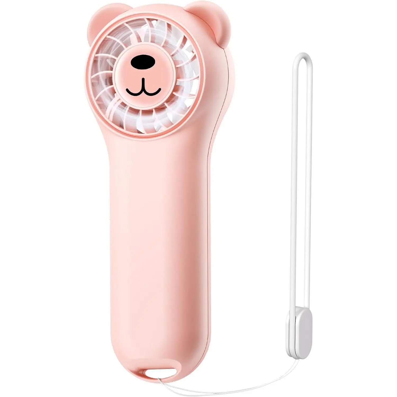 Portable Handheld Fan, Cute Bear Mini Fan with 11000 RPM High Speed, Rechargeable Personal Fan with 4 Speeds, Pocket Small Fan for Travel, Makeup, Lash, Gifts for Women Girl - Pink