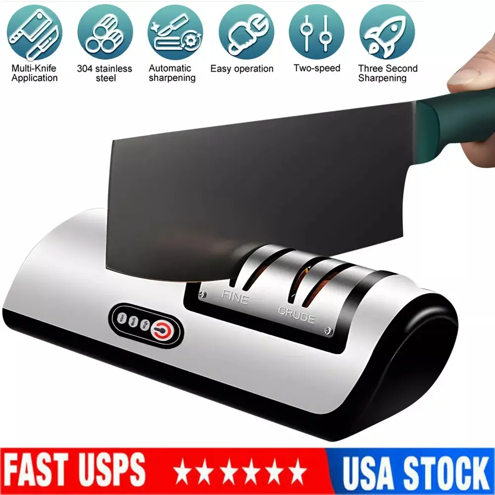 Professional Electric Knife Sharpener, 2-Stage Home Kitchen Knives Sharpening