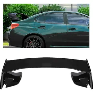 Trunk Spoiler Compatible with 2015-2021 Subaru WRX STI 4 Door Sedan Rear Trunk Spoiler Wing Lid Plastic Glossy Black Vehicle Autos Automotive Car Accessories