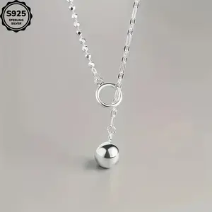 Bead Ring Round Bead Pendant Necklace - Light Luxury Fashion Accessory for Hip-Hop and Graduation Seasons, Suitable for Men & Women, Mya Design Style Geometric Elegant Modern mother's day gift cross necklace initialnecklace chains for men necklaces men