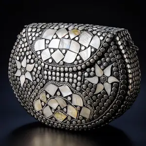 Silver Lotus Clutch
