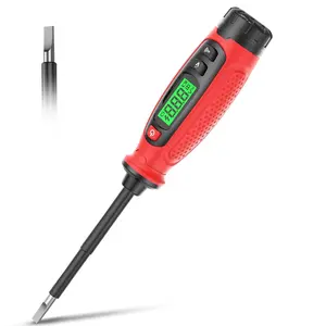 2-in-1 Voltage Tester Screwdriver, 3–500V AC Contact Voltage Measurement & Non-Contact Detector Pen, Slotted Head, LCD Display, Live Wire Finder, Continuity Test for Outlet & Circuit, KTS02