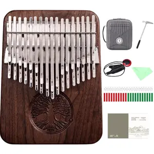 Hluru Kalimba Thumb Piano 34 Keys Lifetree with Case Tuning Hammer and Instruction Book for Easy Learning