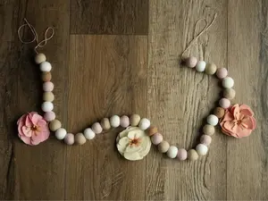 Blush Blossom Garland | Handmade Felt Pom Pom Garland