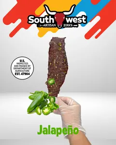 Southwest Artisan Jerky Jalapeno - Natural Flavor Dry Salted Beef Jerky with Fresh Jalapenos & Garlic - USDA Choice Meat - High Protein Low Fat Snack