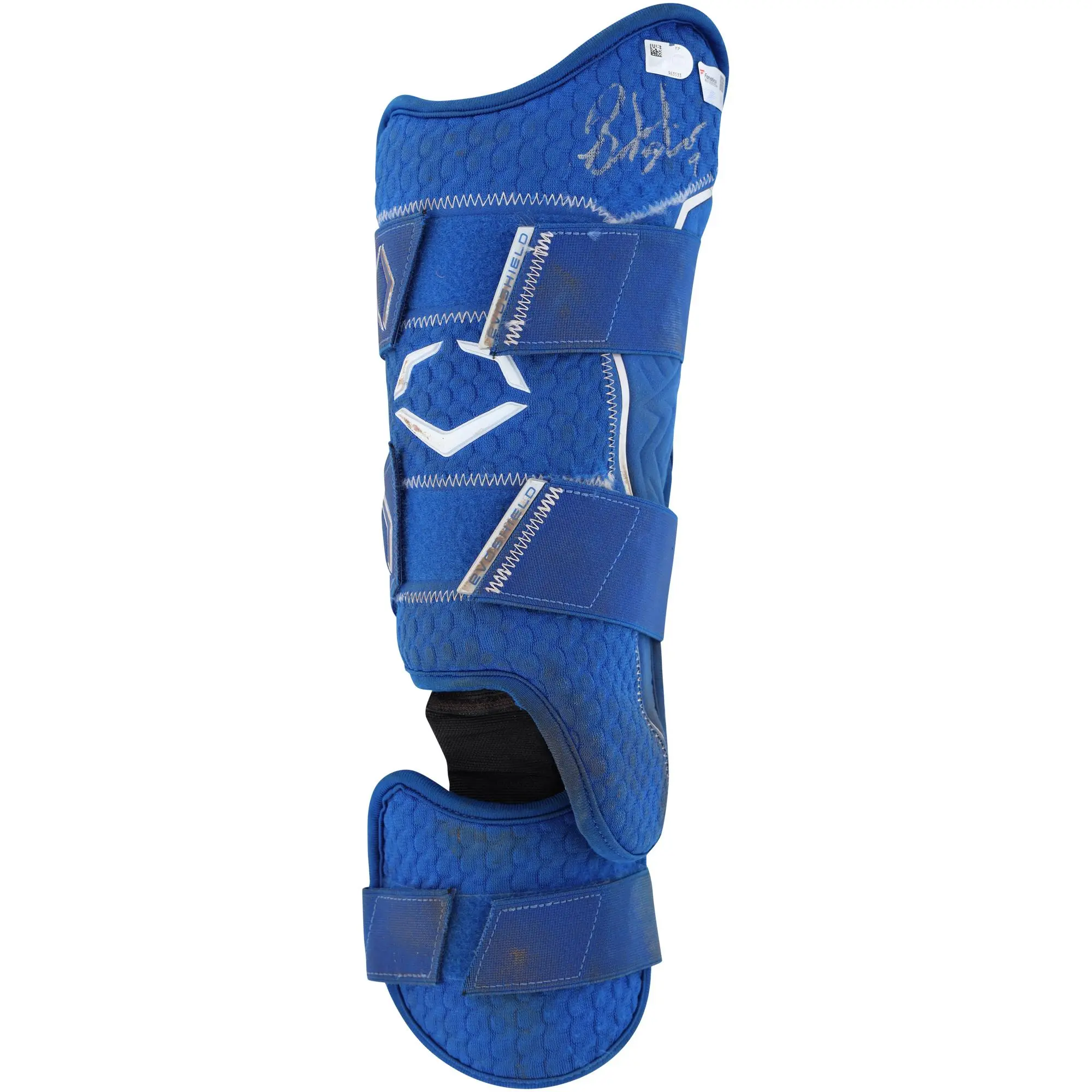 Brandon Nimmo New York Mets Autographed Game-Used Blue EvoShield Leg Guard from the 2023 MLB Season - RG13335534 - Fanatics Authentic Certified