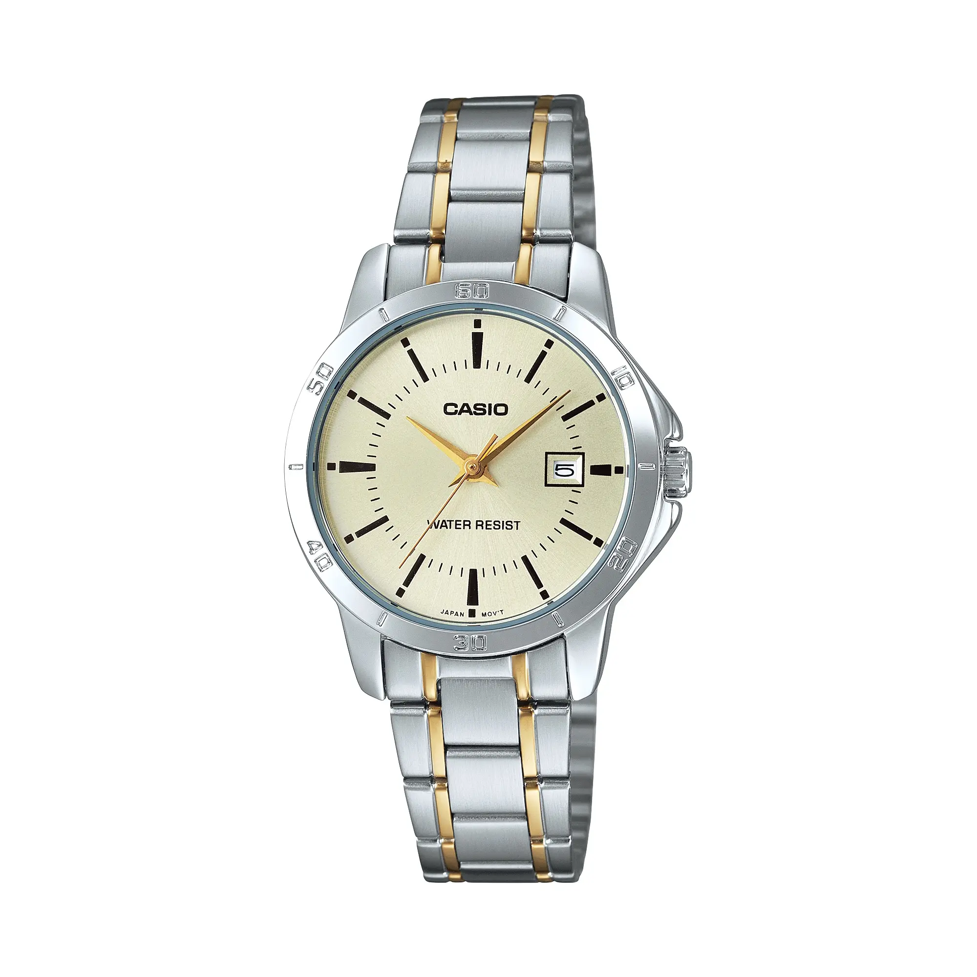 Casio Women’s Two-Tone Gold Silver Dial Analog Watch - LTP-V004SG-9AUDF