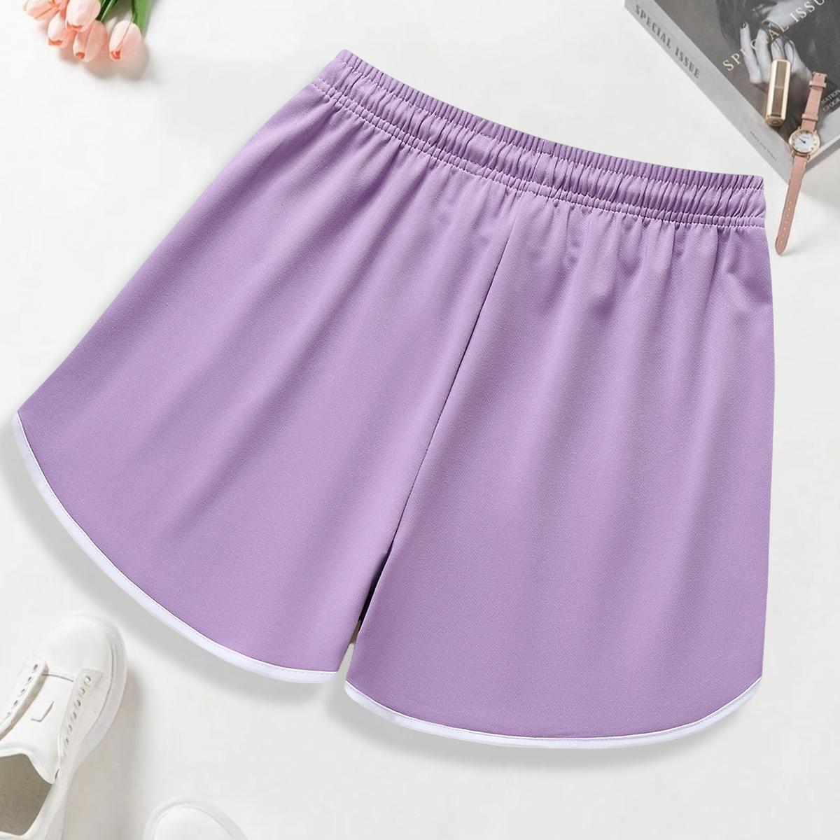 4-pack women’s summer athletic shorts, solid basic style that pairs well, soft sleep shorts for home wear, with pockets and a drawstring waist, running and yoga shorts