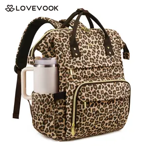 LOVEVOOK Laptop Backpack for Women & Men with Giant Tumbler Holder Pocket,15.6 &17.3 &18 inch Waterproof Travel Backpack Purse Computer Laptop Bag,Professional Work College Nurse Teacher Backpack Casual Daypack