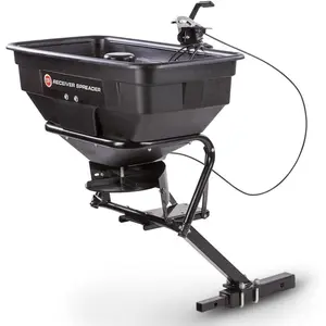 DR Reciever Spreader - ATV Mount Spreaders Broadcast Seed, Fertilizer, or Lime - 125 Pound Capacity - 12 Foot Broadcast Width - 12 Volt Motor - 570 RPM - Included Rain Cover