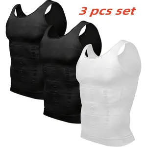 Men's Tummy Control Sleeveless Compression Shirt Undershirt Tank Top Workout Vest Abs Abdomen Body Shaper