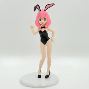 New Police Uniform Bunny Girl Ania Figure Spy X Family Anime Collectible Display Piece, Cute Cartoon Character Statue Decor