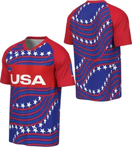 USA Inspired Custom Soccer Jersey – Red Blue Fan Jersey with Custom Name & Number