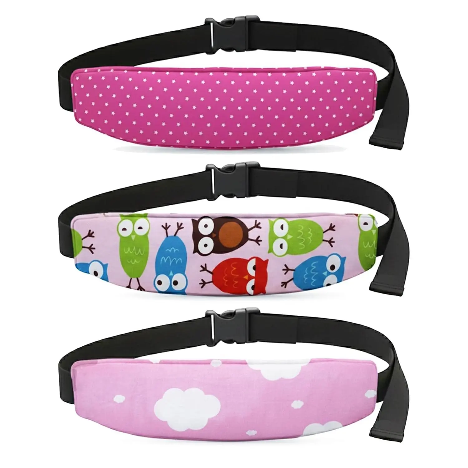3 Pcs Carseat Head Support,Car seat Straps Pillow Support Ban,Stroller ...