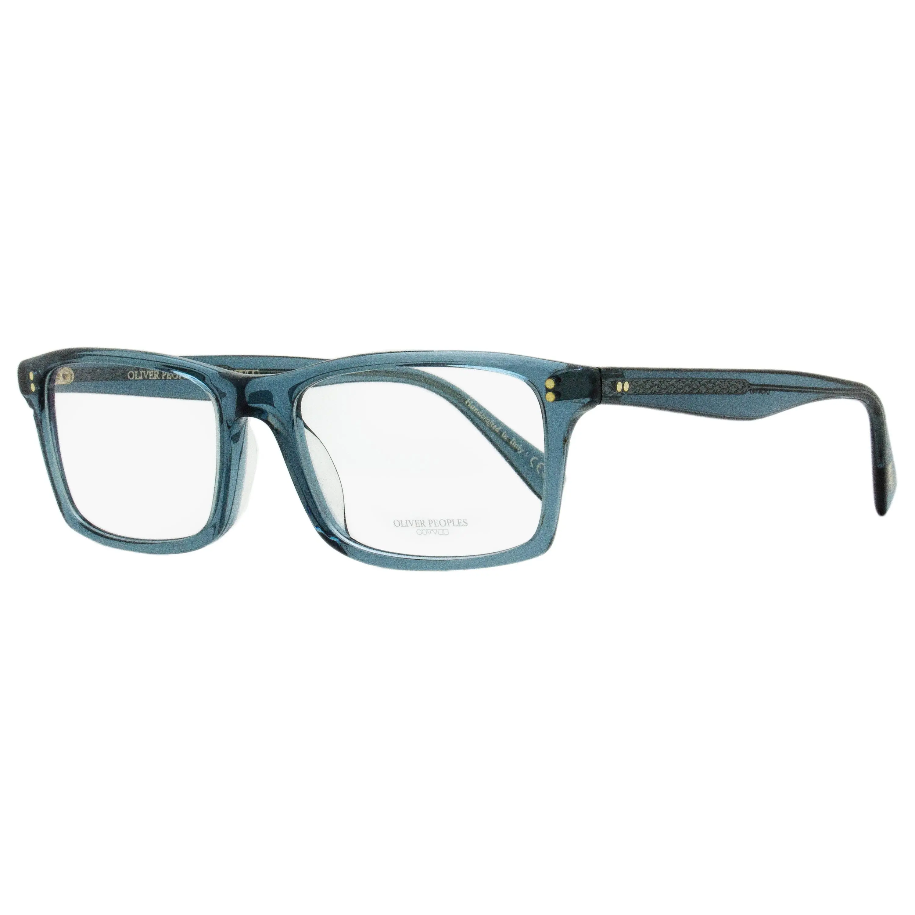 Oliver Peoples Myerson OV5494U Men's Classic Rectangular Eyeglasses in Washed Teal, Handmade Acetate Frame with Demo Lenses, 54mm, Handmade Craft, Classic Designs, Demo Lenses Included, Exposed Wire Core, Eyewear, Riveted Corners