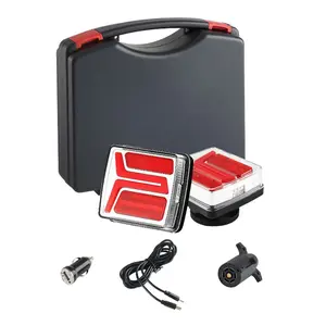 VEVOR Trailer Lights, 2PCS 12V Square LED Magnetic Wireless Trailer Tail Lights Kit with Stop Brake Turn Tail License Plate Lamp, Waterproof Tow Lighting Kit for Boat Truck Camper RV Tractor Caravan