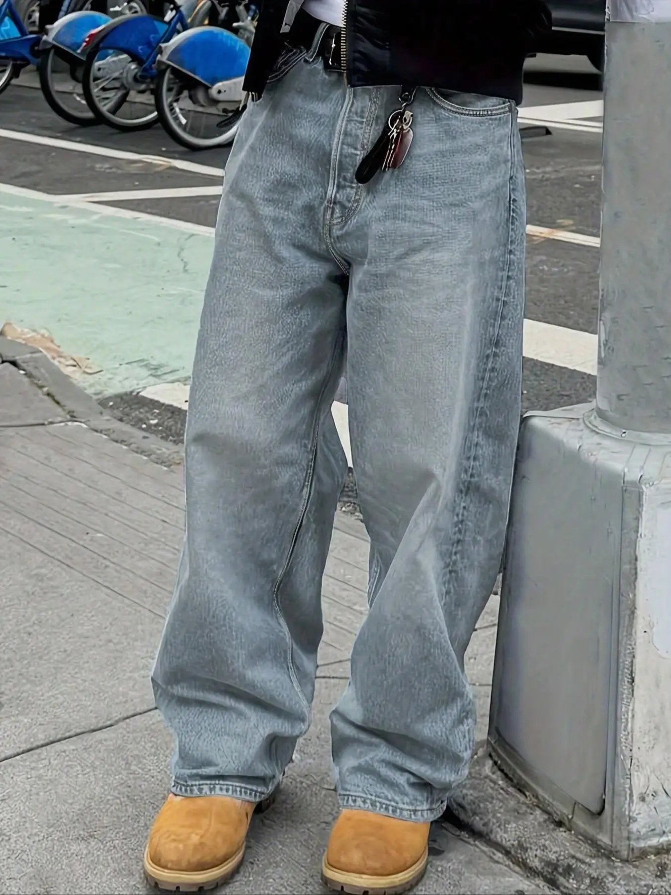 Men's Regular Fit Solid Color Denim Jeans, Casual Comfy Stretchy Straight Leg Jeans for Daily Wear, Woven Bottoms for All Seasons