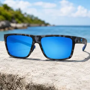 Costa Del Mar Rincon Polarized Fishing Sunglasses Blue Mirror Lens Gray Camo Frame UV400 Boating Driving Outdoor Eyewear for Men