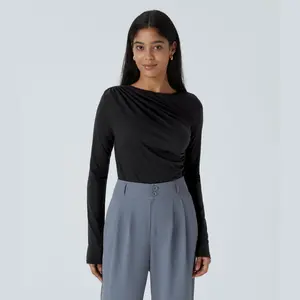 Halara Long Sleeve Asymmetric Ruched Work Top