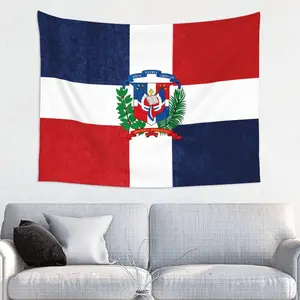 JOOCAR Dominican Republic Flag Tapestry Wall Hanging Home Decor Extra Large Tablecloths 60x40 Inches For Bedroom Living Room Dorm Room