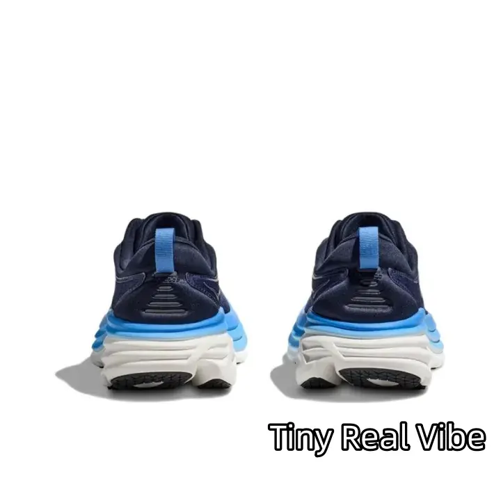Navy Blue Gradient Two-Tone Athletic Walking Shoes | Quick Moisture Wicking Ventilated Woven Fabric | Graduated Shock Absorb Stacked Midsole | Suitable For Low-Impact Gym Cardio & Casual Urban Strolls | Prevents Sweaty Stuffy Feet During All-Day Activity