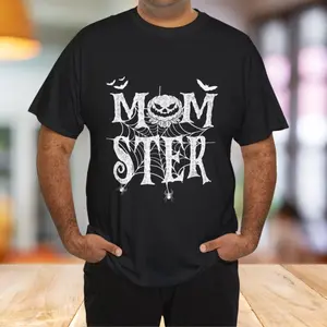 Momster Funy Halloween Shirt for Mom Monster Pumpkin Mommy T-Shirt