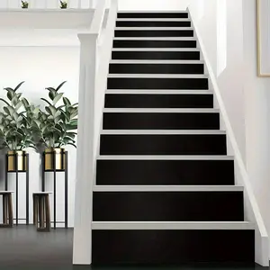 13pcs Modern Peel-and-Stick Vinyl Stair Treads - Self-Adhesive PVC Stair Steps with & Design, No Tool Needed, Easy Application & Removal, Stair Treads For Stairs, Bathroom Decor, Contemporary Decor, Easyinstall Decor