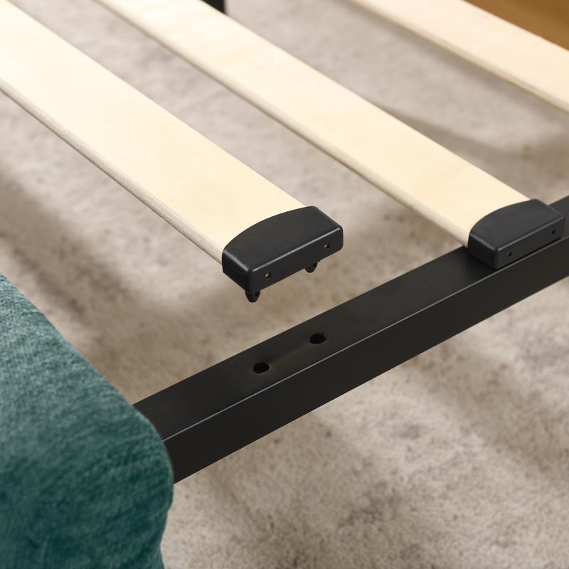 King Size Upholstered Bed Frame with Headboard and 4 Storage Drawers, Solid Bed Frame with Thick Fabric, Comfortable Upholstered Bed Frame, Chenille Fabric (86.5''*84''*29.5'')