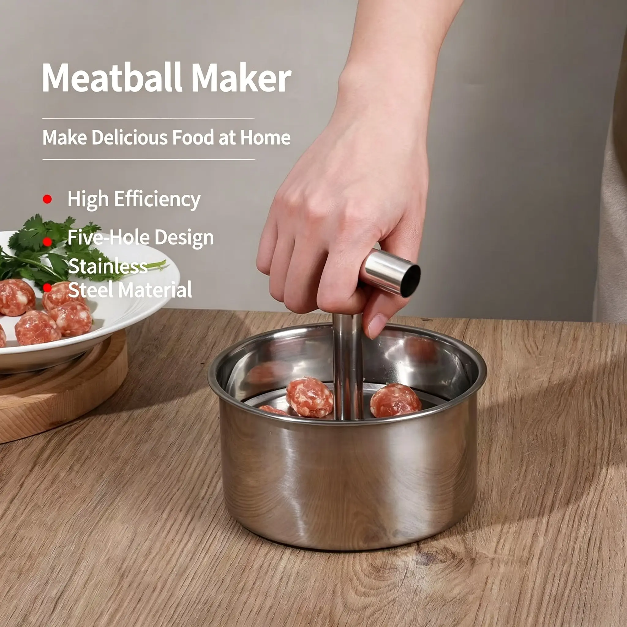 【Back to School】Upgrade 6/12‑Ball Manual Meatball Maker Tool, Stainless Steel Meatball Making Mold, Home Cooking Tools for Kitchen-MM1