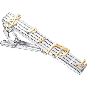 Music Tie Clips for Men Drum Guitar Piano Tie Bar Clip Fashion Wedding Business Party Tie Pin