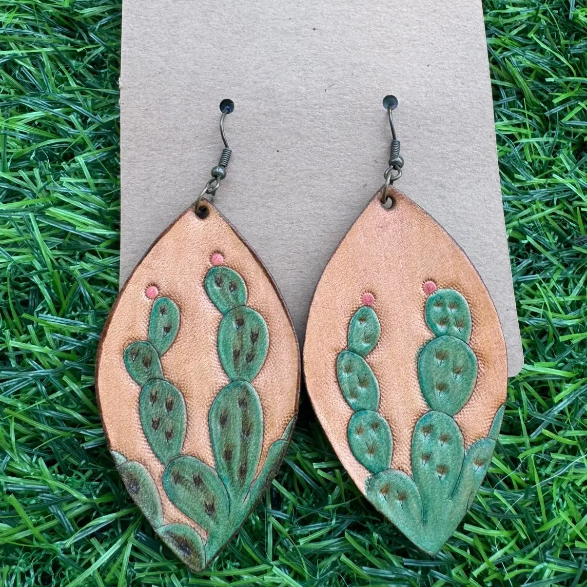 Set of Leather Earrings Custom Made in USA - Fashion Accessory