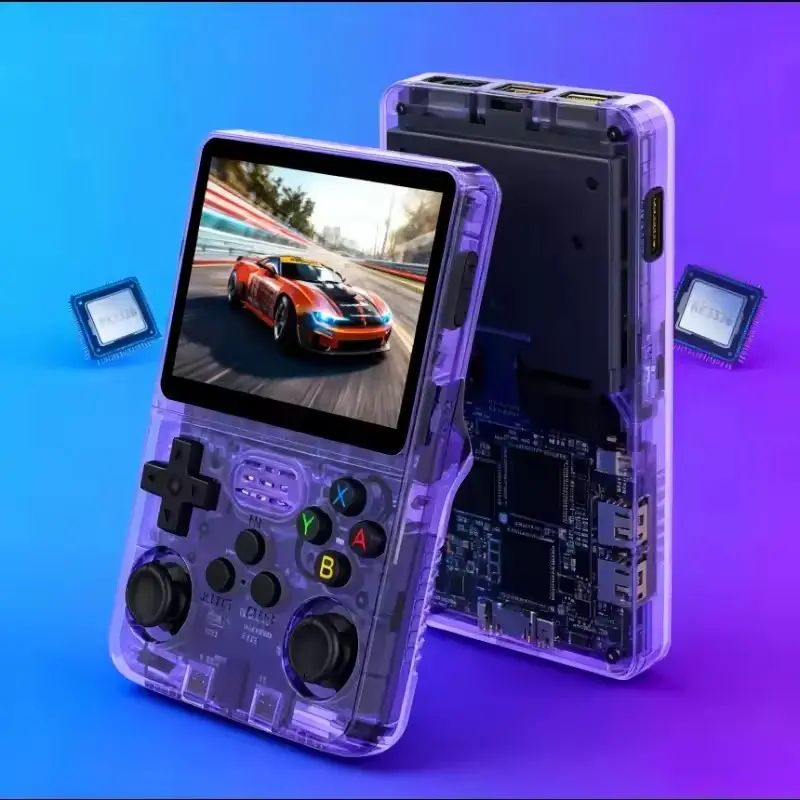 Vintage Video Handheld Game Console R36s Portable Pocket Gaming Device with Linux System, 3.5 Inch IPS Screen, 64GB Memory, 3500mah Battery