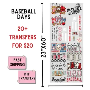 Baseball Days | Dollar Deals DTF Transfer Gang Sheet For Graphic Tees