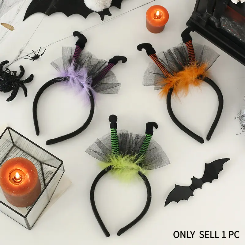 New Halloween Witch Headband Cosplay Party Hair Hoop Ghost Festival Costume Accessory Decor Prop