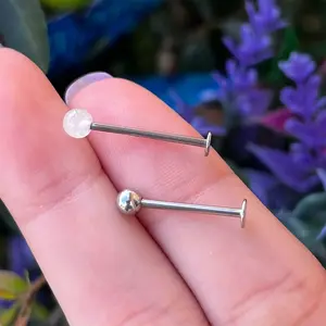 2PCS 316L Surgical Steel 14G 16G Flat Back Labret Stud Ring Tongue Barbell 16mm 14mm 2PCS 316L Surgical Steel 14G 16G Flat Back Labret Stud Ring Tongue Barbell 16mm 14mm