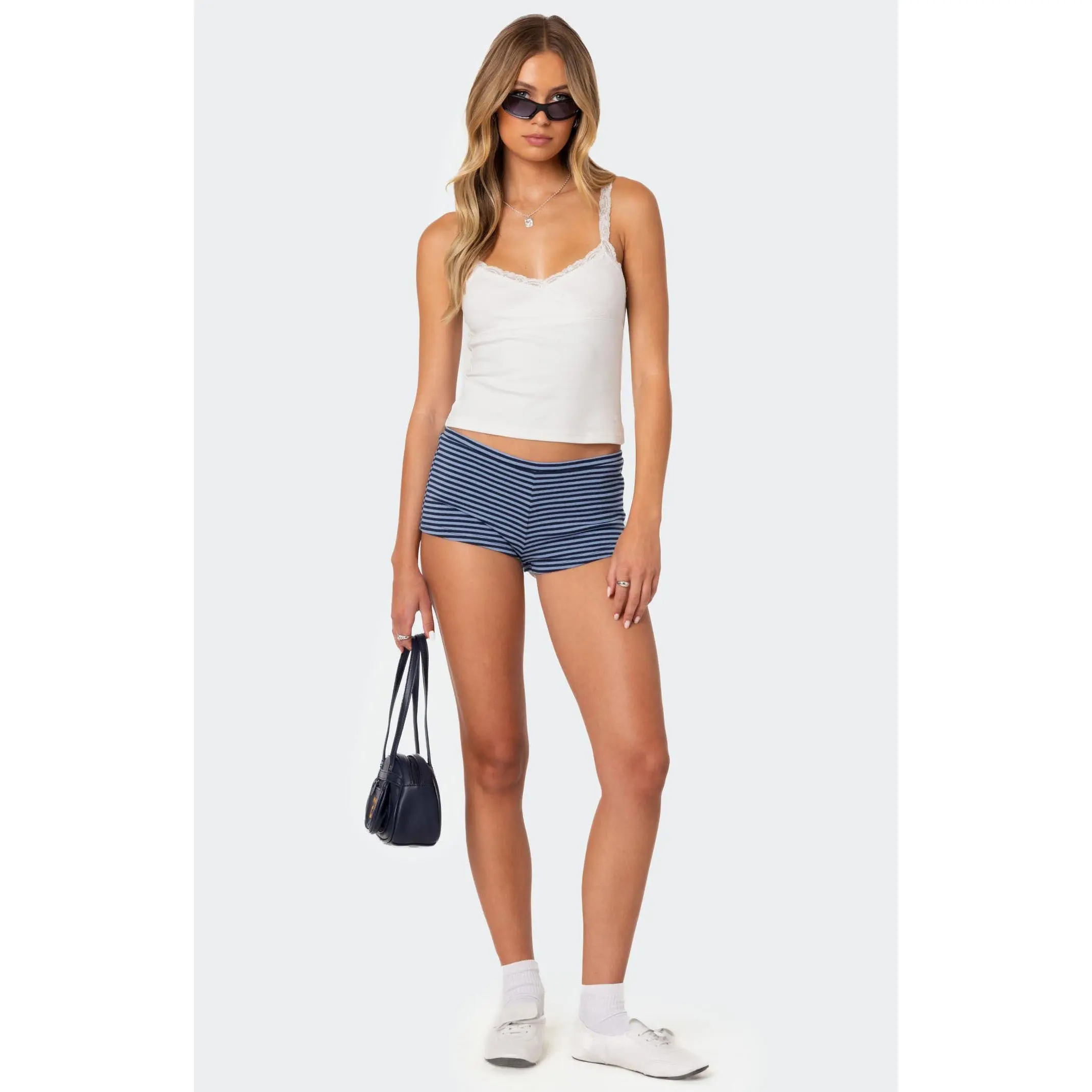 Edikted Women's Levia Striped Micro Shorts