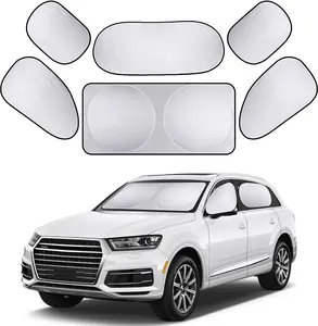 Car Window Shade, 6Pack Set Auto Sun Shades for Side Window Front and Rear Windshield with Storage Pouch for Car, SUV, Van, Truck, Full Sun Protection, Block UV Rays, Keep car Cool (59"x23.6"/6PCS)