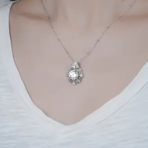 【6.8Livestream-2】5CT LunaGlow Luxurious Pendant vvs Synthetic Moissanite Necklace in 925 Sterling Silver