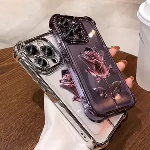 Applicable to Apple series.Beautiful And Gorgeous Rose Pattern New Four-Corner Drop-Resistant Phone Case for Iphone 11 11Pro 11Pro Max, 12 12Pro 12Pro Max, 13 13Pro 13Pro Max, 14 14Pro 14Pro Max 14Plus, 15 15Pro 15Plus 15Pro Max, 16 16Pro 16Plus 16Pro Max
