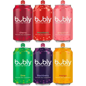 bubly Sparkling Water, 6 Flavor Variety Pack (Blackberry, Lime, Cherry, Grapefruit, Strawberry, Mango), Zero Sugar & Zero Calories, Seltzer Water, 12 Fl Oz Cans (Pack of 18)