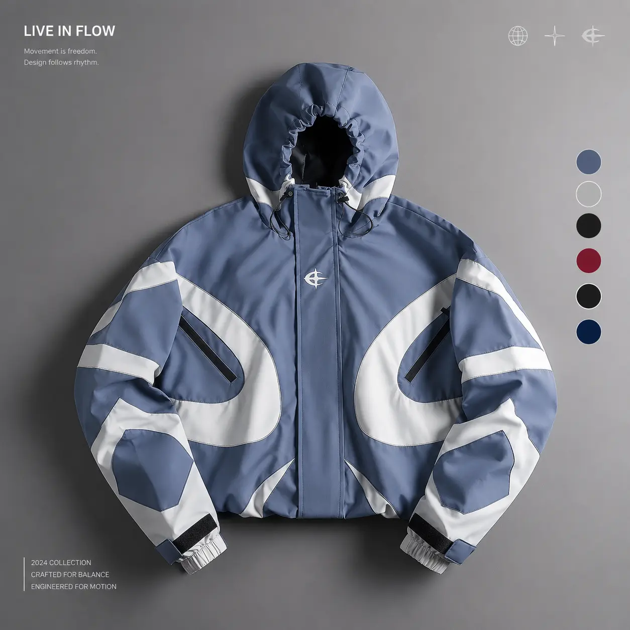 Menswear Men's Hooded Polyester Jacket - Adjustable Drawstring, Loose Fit, Stylish, Versatile - Outdoor Active Men's Lightweight Jackets for Spring & Autumn Commuting, Street Casual Wear