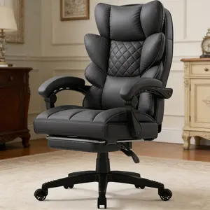 Dowinx Office Chair with Pocket Spring Cushion, Big and Tall Gaming Chair High Back, Ergonomic Executive Desk Chair with Linkage Armrests and Footrest