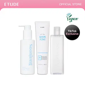 [ETUDE Official] Soonjung Glow Up Essentials Set | Cleansing Milk Set(6.8 fl oz+3.4 fl oz)+pH5.5 Relief Toner 16.9 fl oz (500ml)+2x Barrier Intensive Cream 5.07 fl oz (150ml) | Panthenol, Madecassoside | glow skin