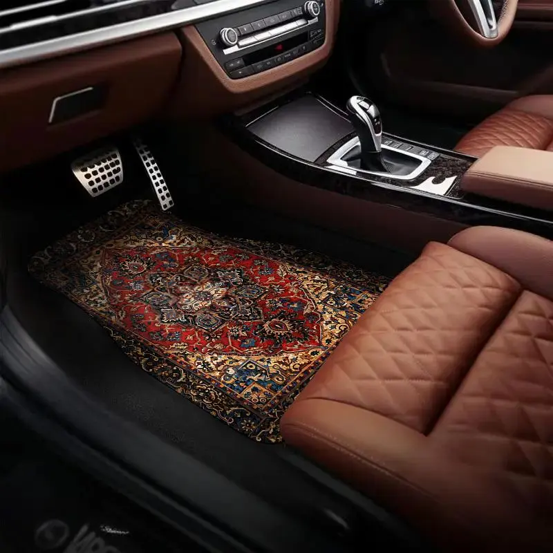 Moroccan Style Car Floor Mat, Non-slip Car Front & Rear Floor Mat, Fashionable Car Interior Decoration Accessories for Women & Men, Auto Accessories, Car Mats