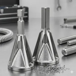 Professional Metal Deburring Tool Kit: Multi-Blade Chamfer Finisher, Anti-Slip Drill Bit Repair Tools, Precision HSS External Chamfering Equipment for Automotive & Metal Fabrication. Durable, Fast Deburring Solution.