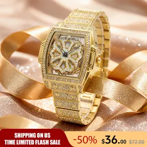 Square Watches  For Ladies And Gentlemen Dial Diamond-Encrusted With Rotating Design Quartz - Luxury Fashionable Sparkling  Versatilehday Timeless Classic Design With Adjustment Tool  Birthday commemorative gift